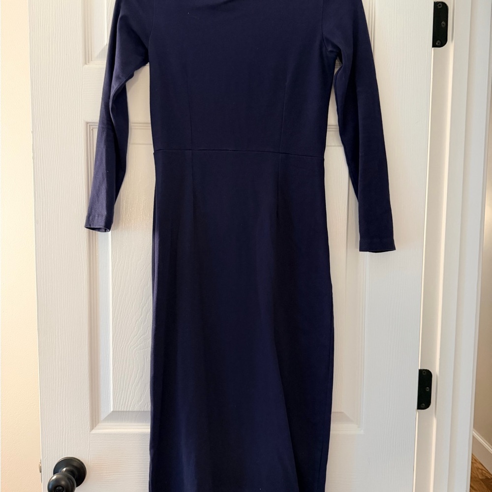 J. Crew Navy Long-Sleeve Sheath Dress